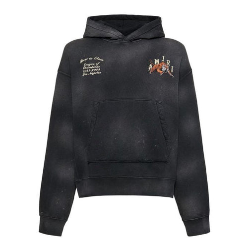 AMIRI Distressed Logo-Print Cotton-Jersey Hoodie